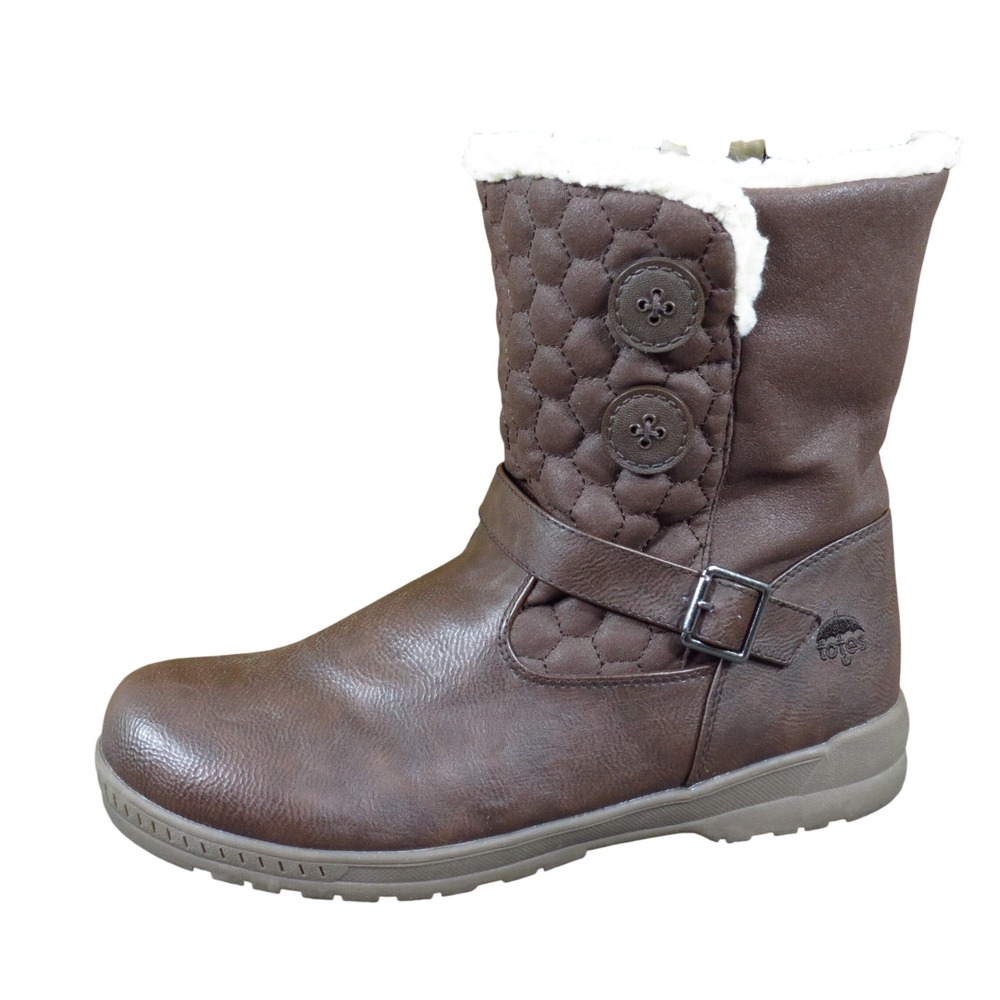 Totes Jennifer Women Winter Boots Size 11M Cold‎ Weather Brown Faux Leather